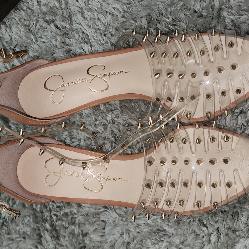 Jessica Simpson Gold Studded Loafers